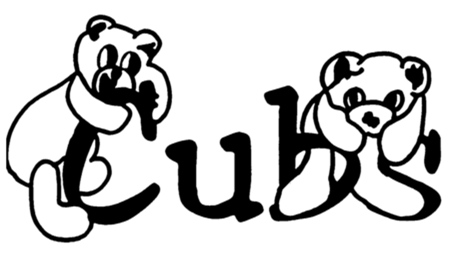 	 cartoon stuffed animals, text reads: "cubs"